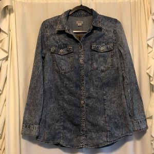 Mossimo “Acid Washed Denim” Button Up